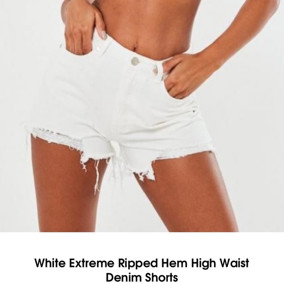 White Jean Shorts - Picture 1 of 3